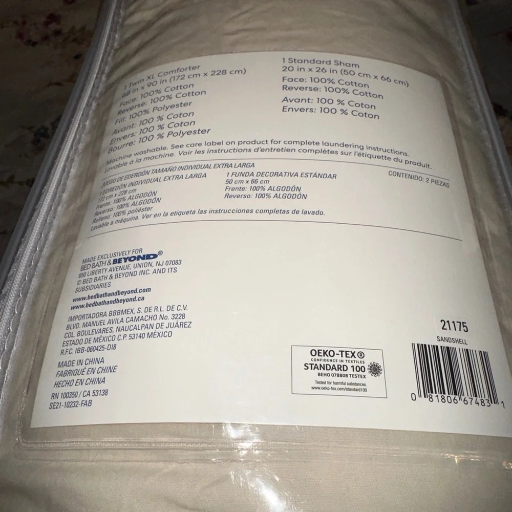 Simply Essential 2 Piece Garment Washed Comforter Set Size Twin/XL Brand New